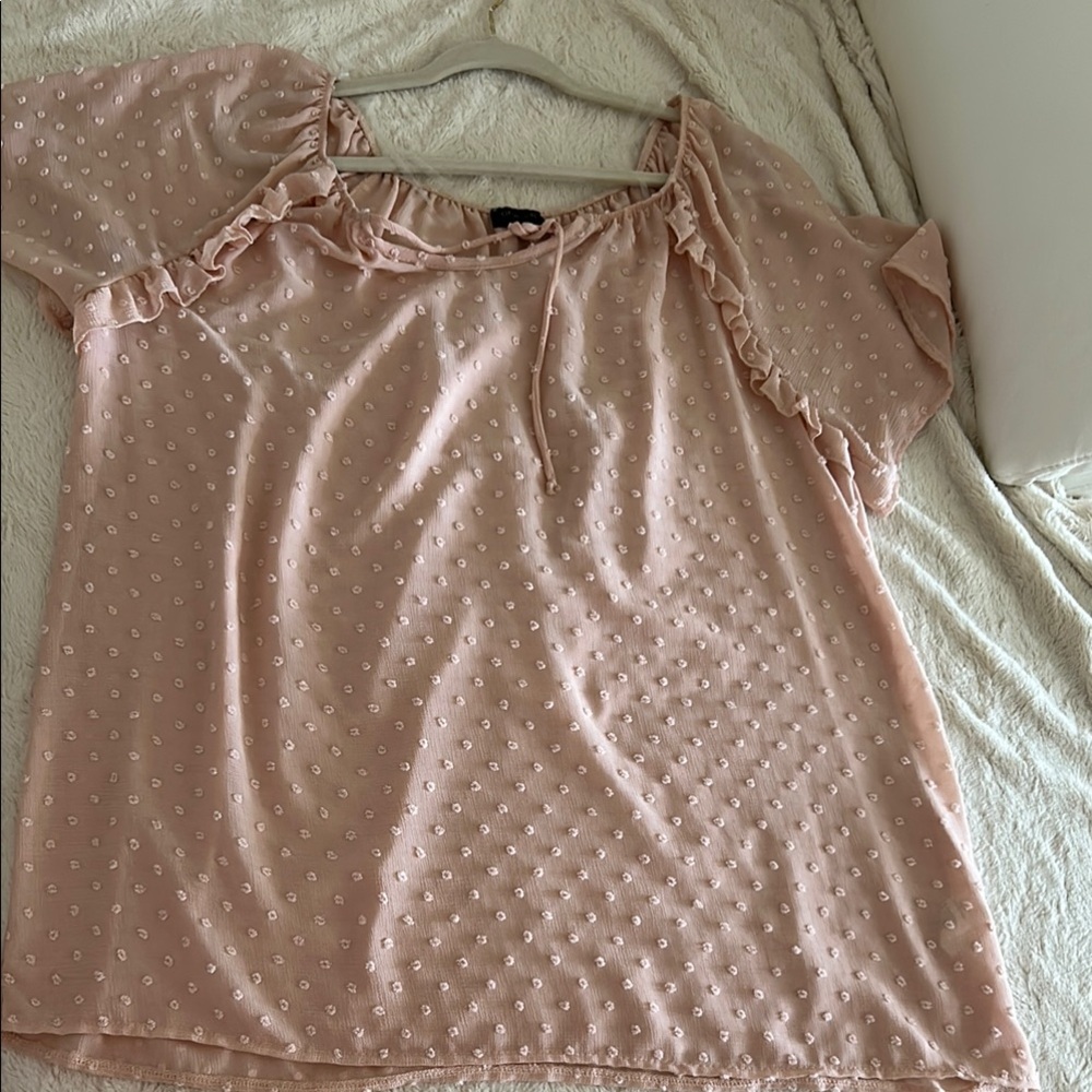 Pink Ruffle Sleeve Blouse